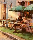 Raymond Leech Only A Rose At Cafe Rose painting